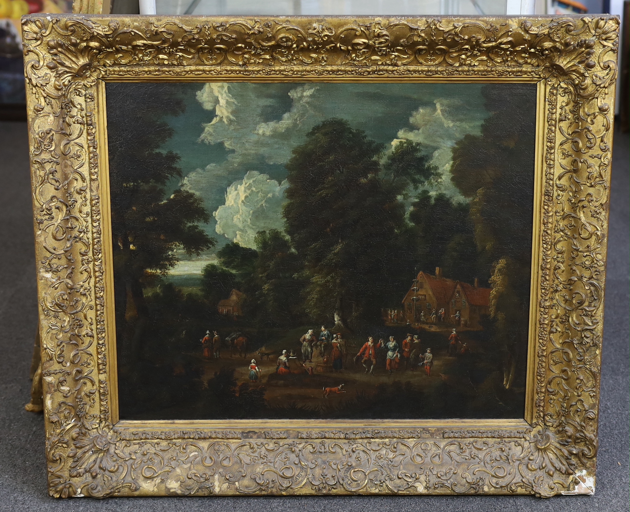 After David Teniers the Younger (Flemish, 1610-1694), 'Kermesse, or Village fête with peasants dancing', oil on canvas, 54.5 x 65.5cm
